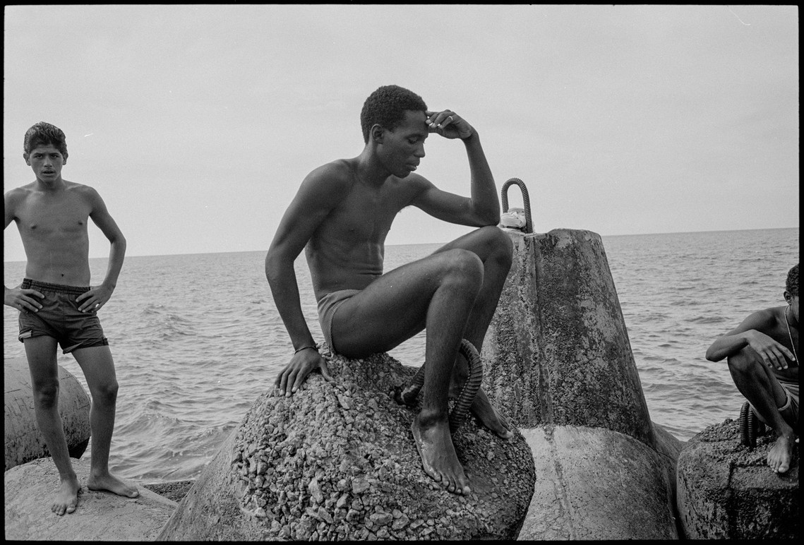 Nicholas Blair photography copyright 1992, black and white, water, man
