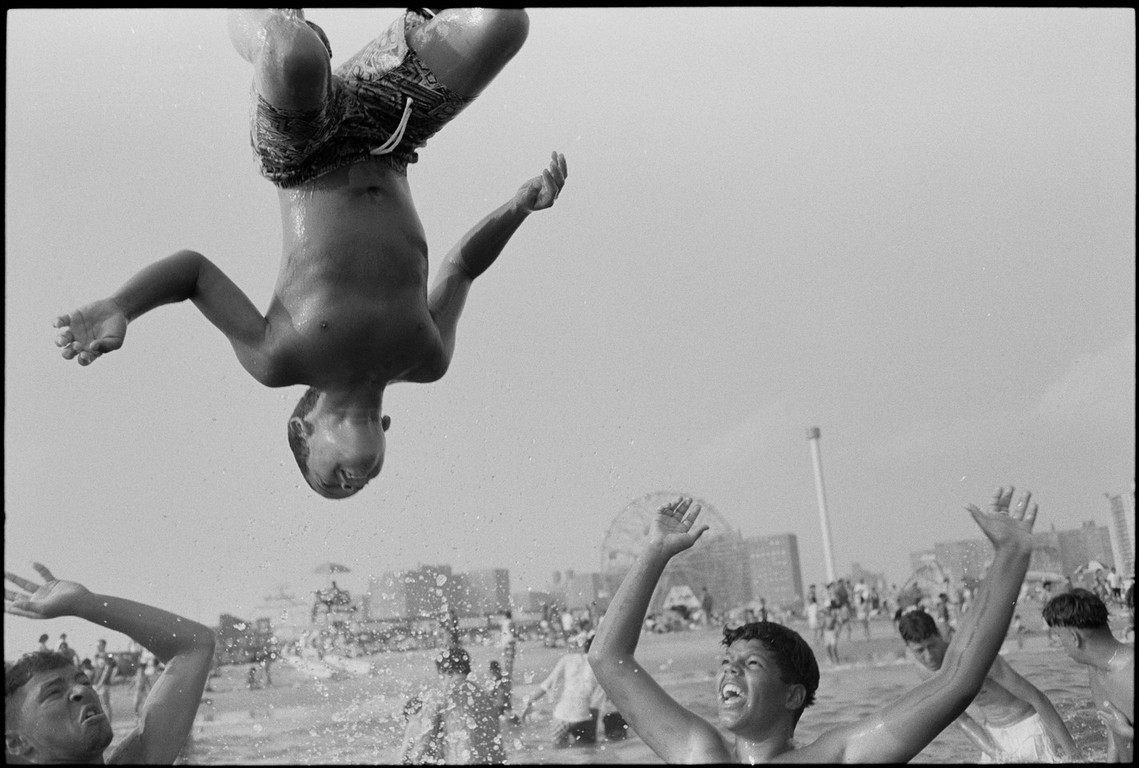 Nicholas Blair Photography copyright 1990, water surf, boys playing, black and white