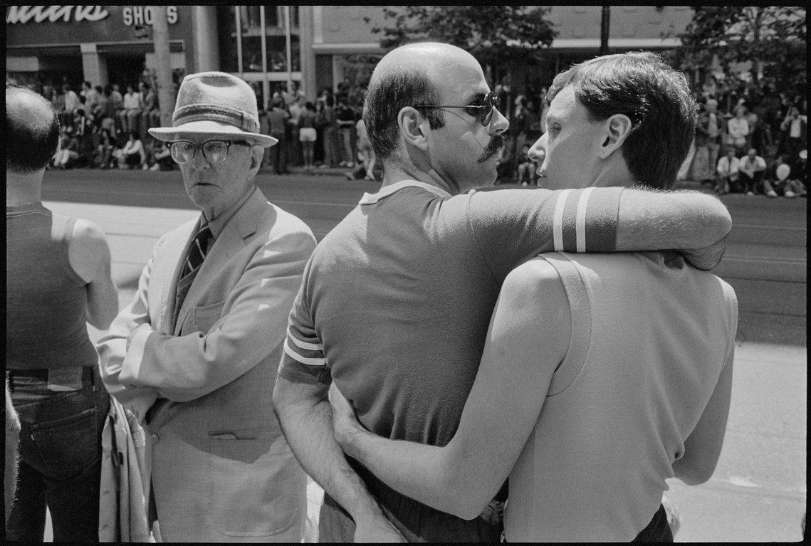 Nicholas Blair photography copyright 1982, black and white, gay couple, LGBTQ, pride