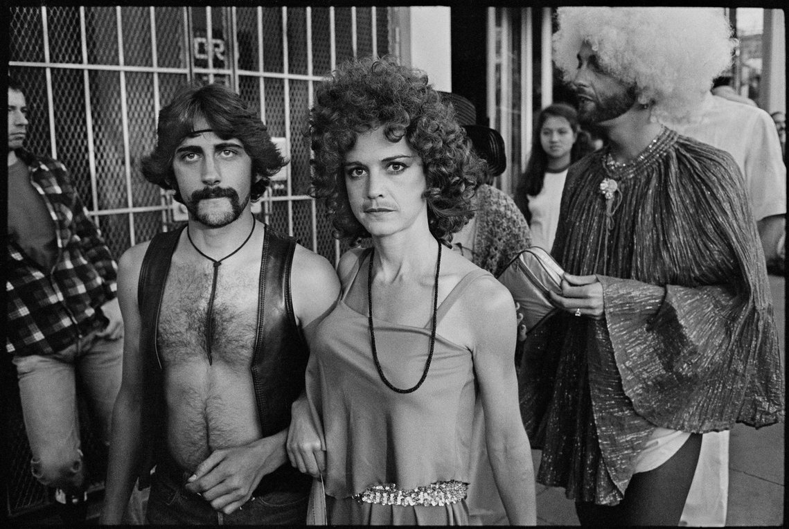 Nicholas Blair photography copyright 1982, black and white, gay couple, LGBTQ, man in drag
