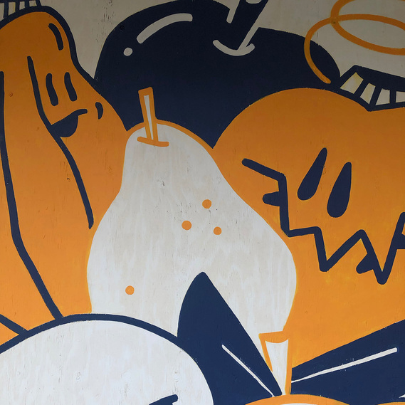 Mural Gwendoline Le Cunff
illustrated outdoor painting 
Halloween still life memento mori detail