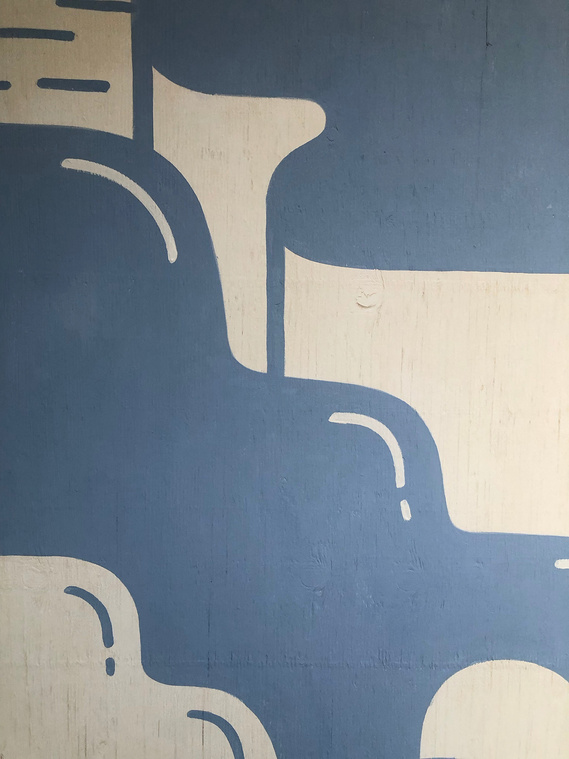 Mural Gwendoline Le Cunff
illustrated outdoor painting 
landscape line art detail