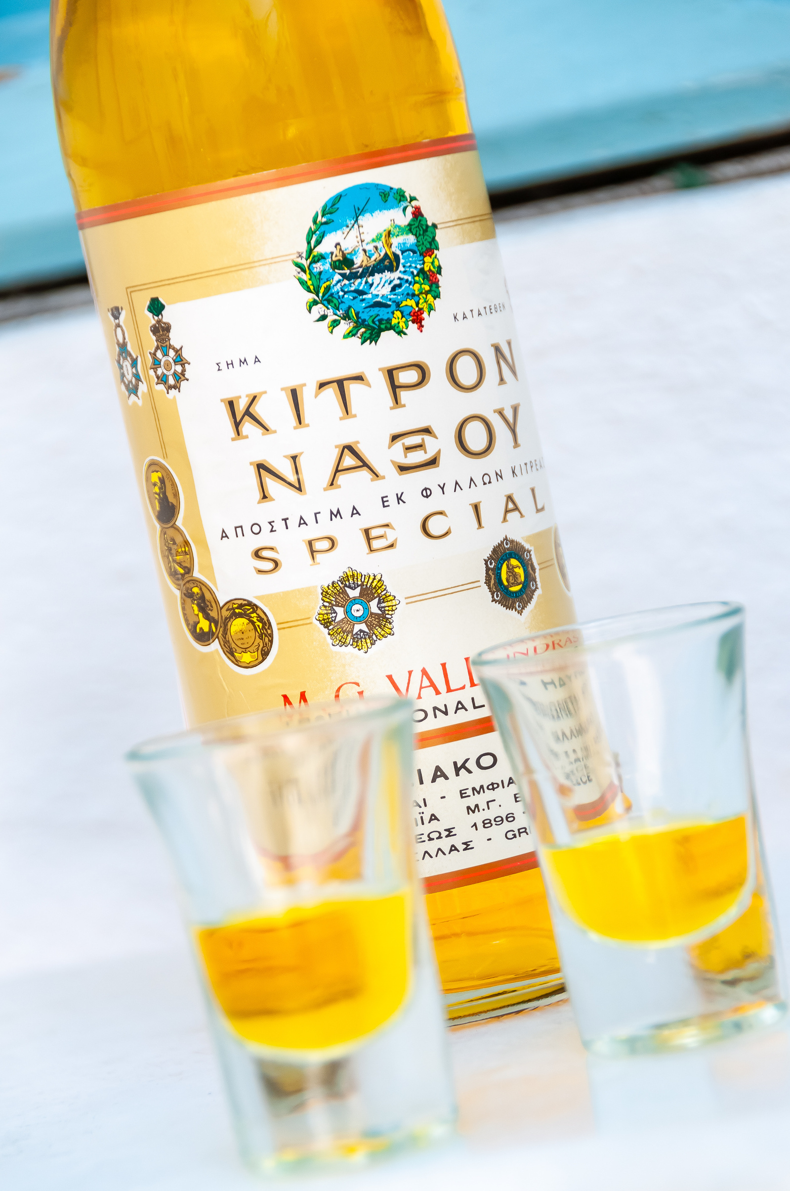 Kitron drink at Kitron Naxoy Valindras Distillery Halki Village Naxos Island Greek Islands Greece