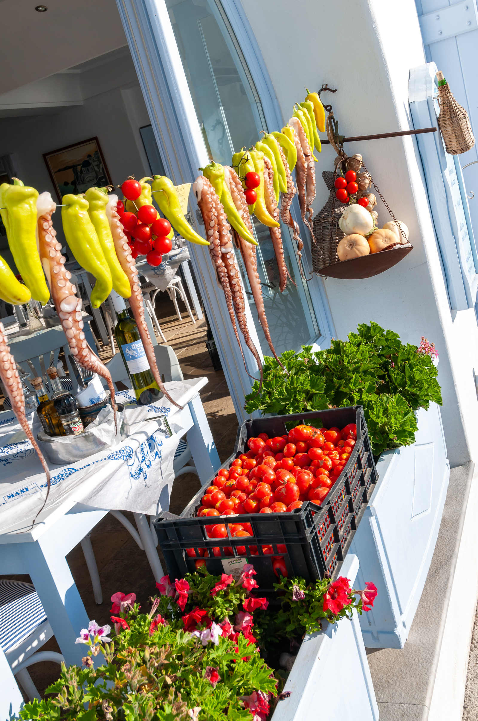 Seafood restaurant Imerovigli Santorini Cyclades Greek Islands Greece