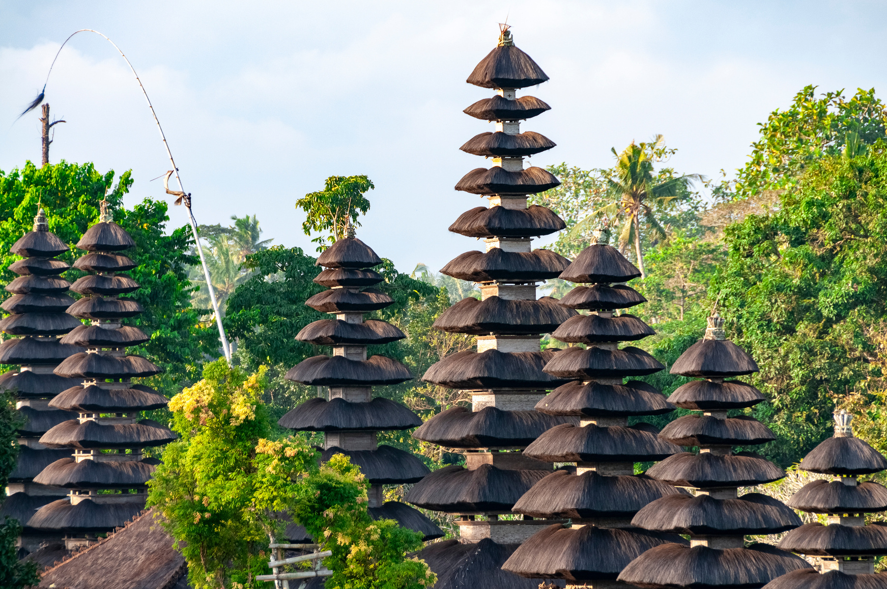 Traditional roof details at Pura Taman Ayun Temple, Bali, Indonesia
