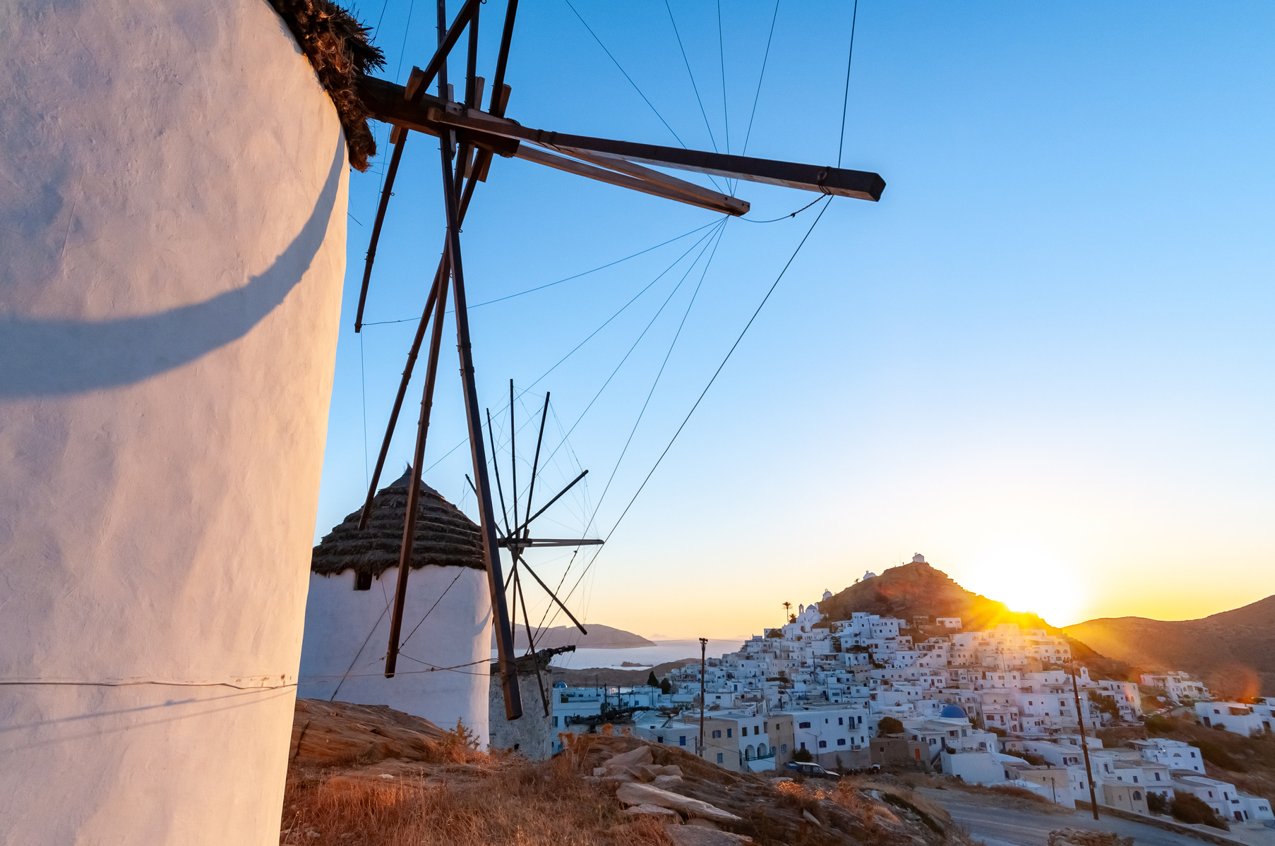 Windmills Ios Town Ios Island Greek Islands Greece