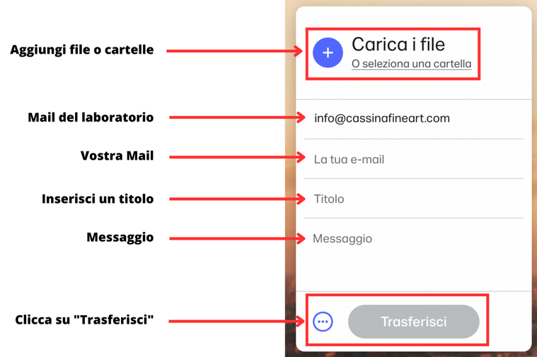 Tutorial invio file wetransfer