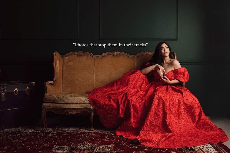 fine art portrait red dress