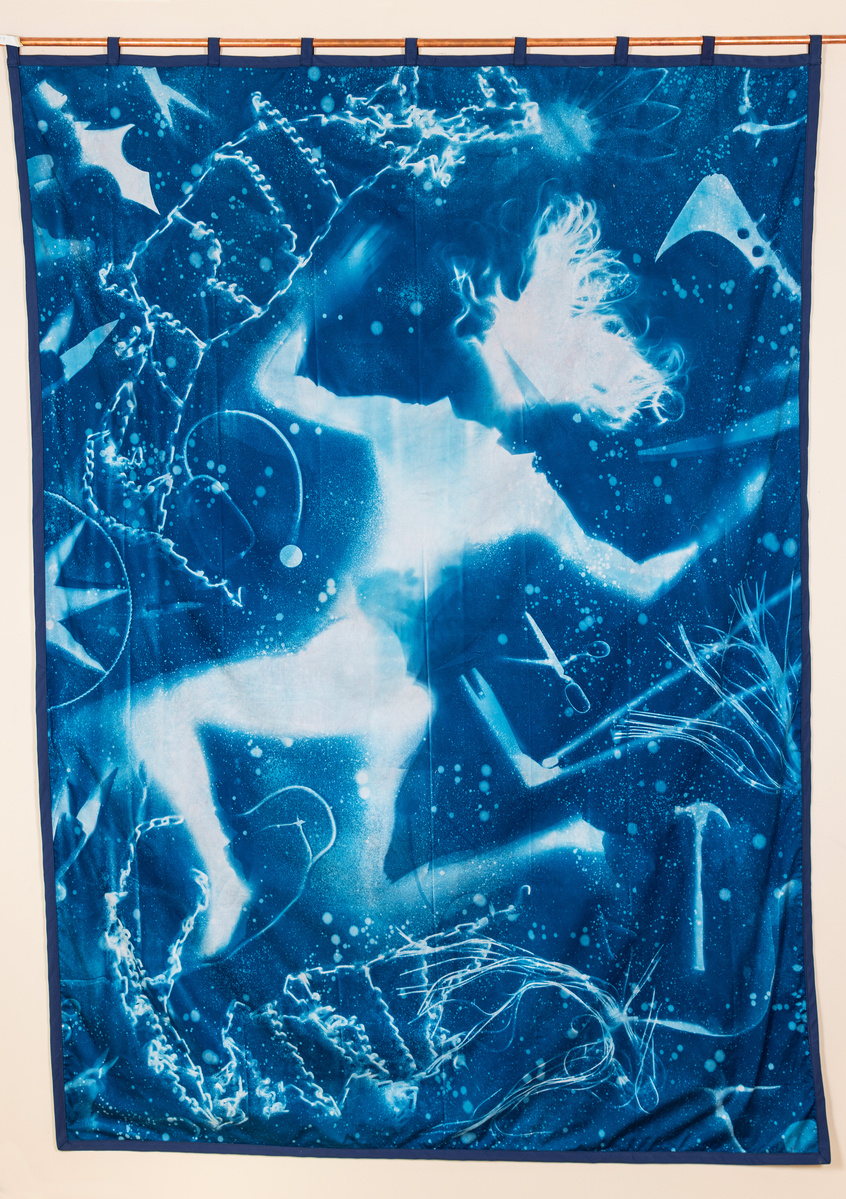 No Choices,
Cyanotype on Cotton Sateen, 7ft x 5ft