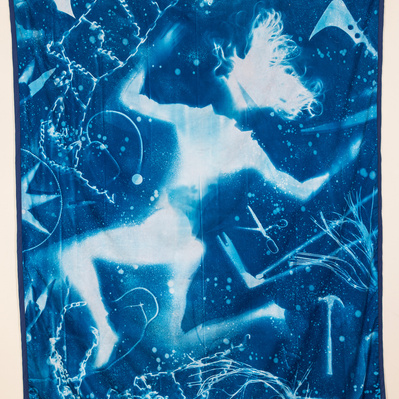 No Choices,
Cyanotype on Cotton Sateen, 7ft x 5ft