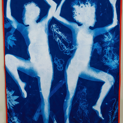 Guardians,
Cyanotype on Cotton Satteen, 7ft x 5ft
