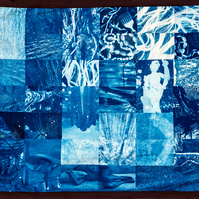 Enmeshed, 
Cyanotype on Cotton Sateen, 4ft x 4.75ft