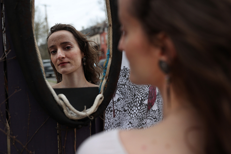 Dorothy Yam on March 31, outside of Biddles Escape in Wilkinsburg. Yam is a medical student at the University of Pittsburgh. (Photo by Anastasia Busby/PublicSource)