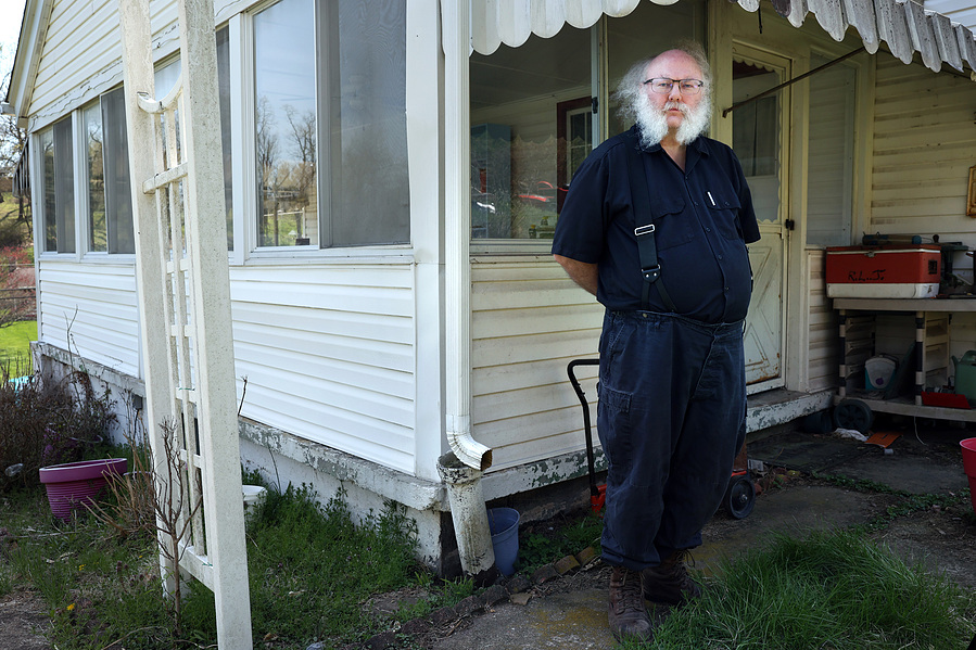La Monte Yarroll at his fixer upper home on Friday, April 18, 2025 at his new fixer-upper home in Bethel Park. (Photo by Anastasia Busby/PublicSource)