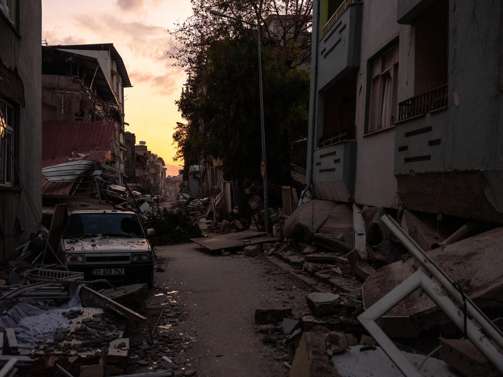 The deserted streets of Antakya, totally destroyed by two large earthquakes on the 6th of February 2023.