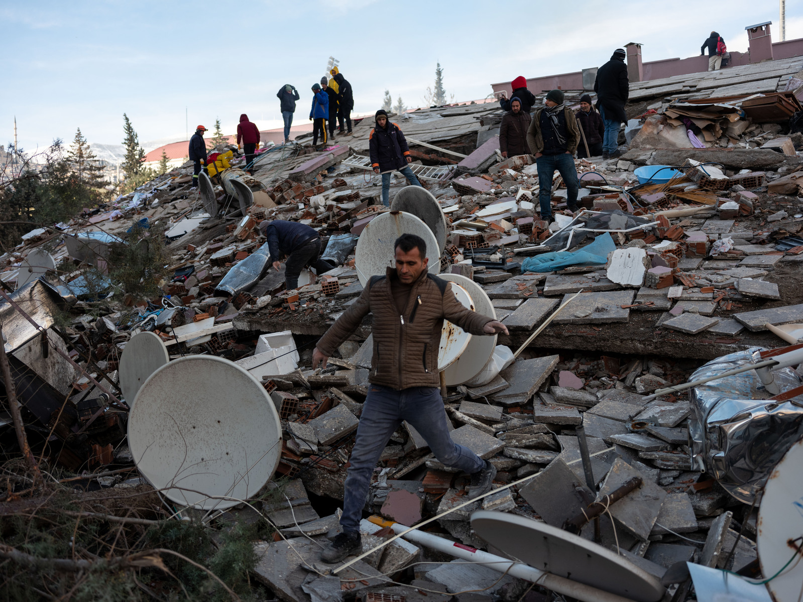 The destroyed southern Turkish town of Kahramanmaras, close to the epicentre of the two 7.9 and 7.7 scale earthquakes to rock the country, in the early house of Monday morning this week. Residents were mostly sleeping, and tens of thousands of people are