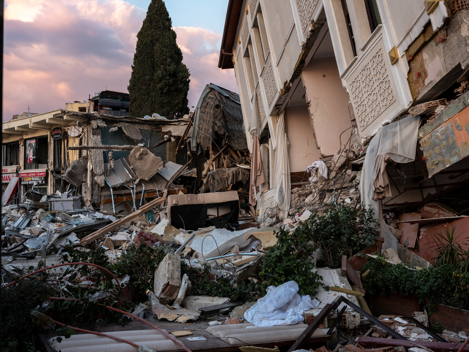 The city of Antakya, in Hatay province, southern Turkey - where the large scale destruction of the city is visible everywhere. Two earthquakes hit the region on Monday the 6th of February 2023