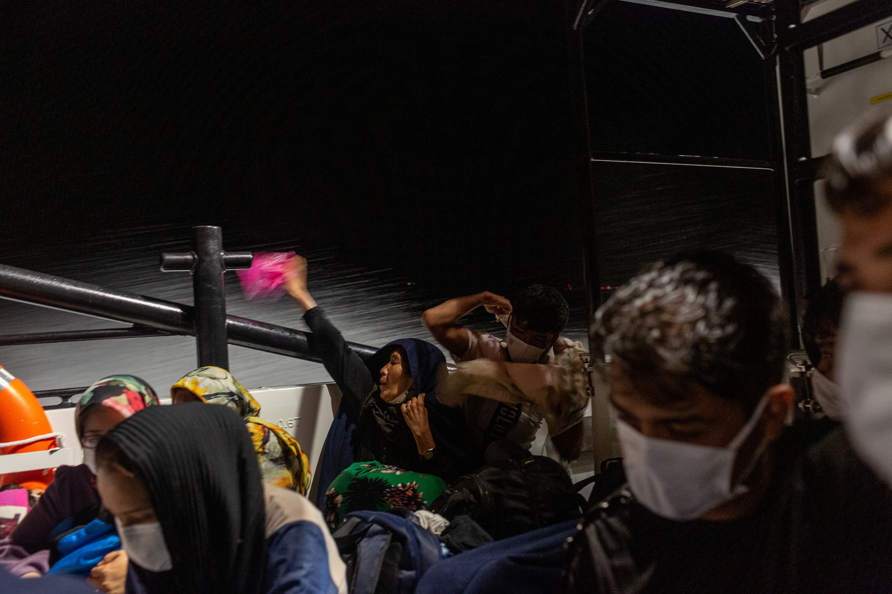 Europe, Turkey, Dikili. A total of 20 Afghan citizens were rescued by the Turkish coastguard from two life rafts drifting in the northern Aegean Sea, in the black depths of night. All claim to have been forcibly returned to Turkish waters from Greece.