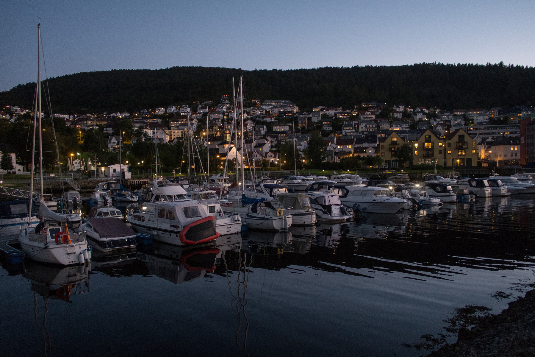 One of many harbours in Bergen, Norway. The city has a population of around 270,000 people and sits on the south-western coast of the country.