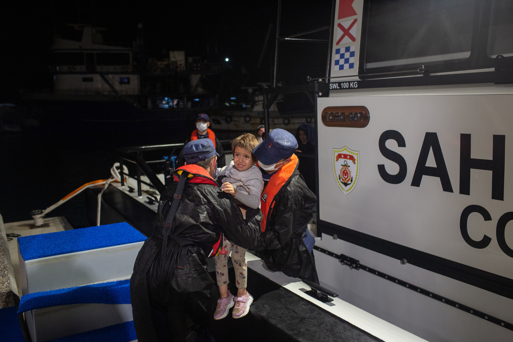 Europe, Turkey, Dikili. A total of 20 Afghan citizens were rescued by the Turkish coastguard from two life rafts drifting in the northern Aegean Sea, in the black depths of night. All claim to have been forcibly returned to Turkish waters from Greece.