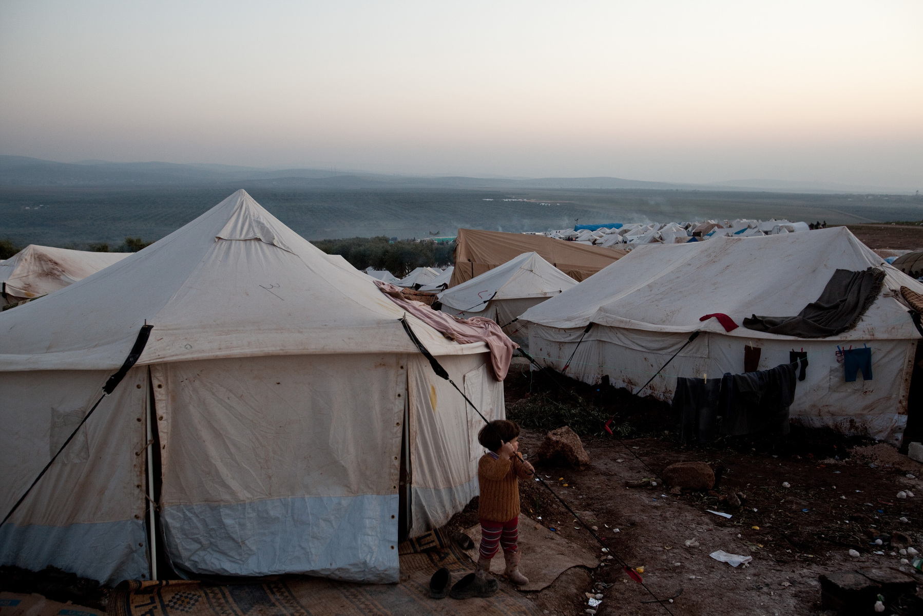 02/12/2012 Atmeh refugee camp, for internally displaced Syrians. Around 12,000 IDP now live in the camp. Atmeh, Syria.