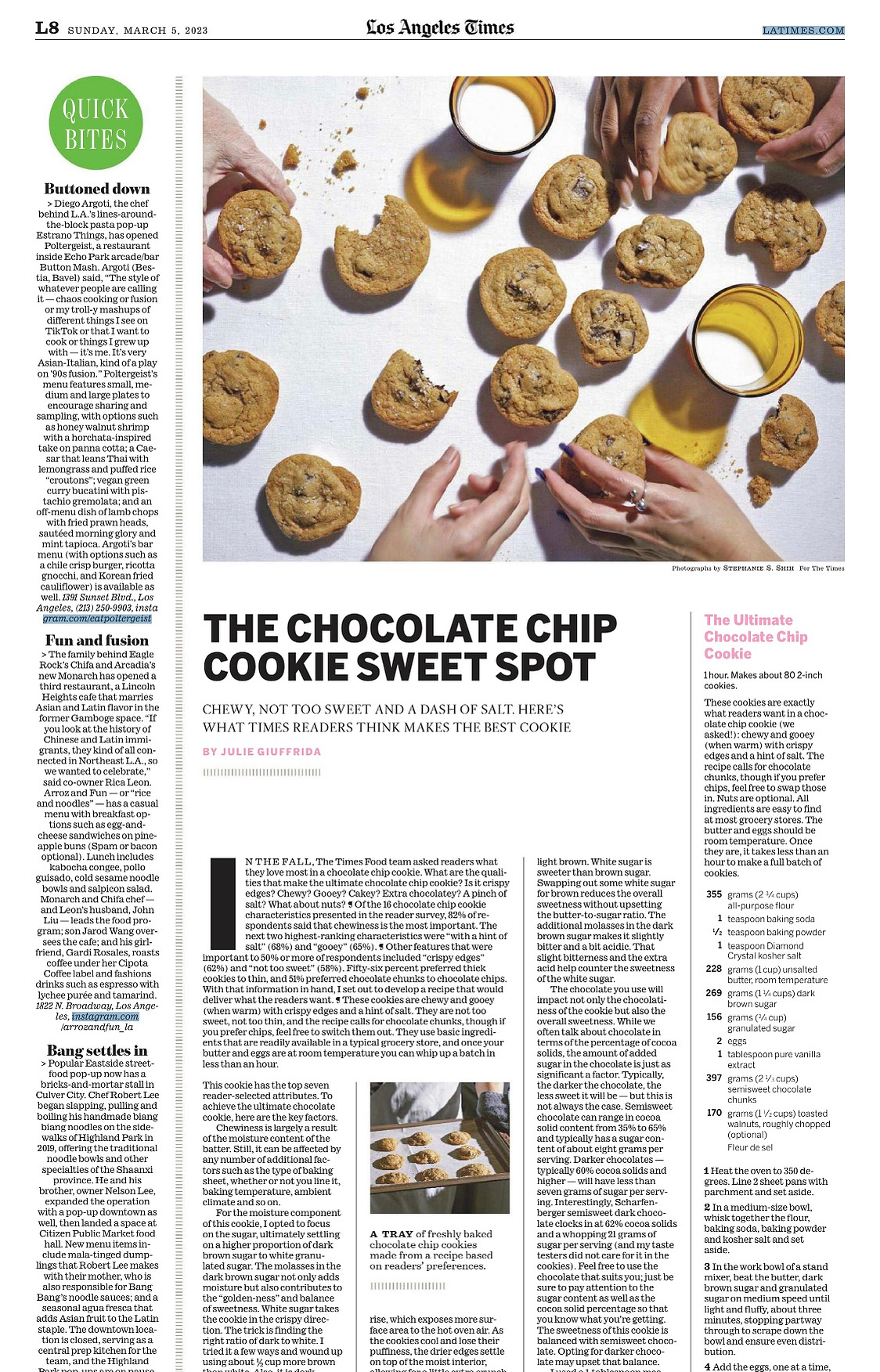 Stephanie Shih, cookies for the Los Angeles Times