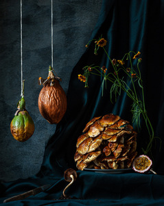 passionfruit, mushrooms, still life