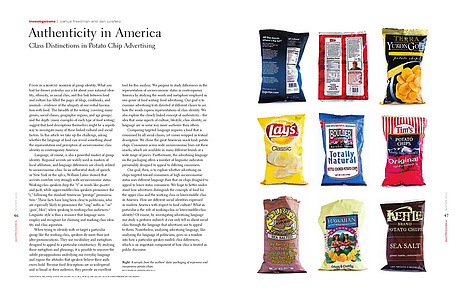 gastronomica jurafsky potato chips bags, editorial photography