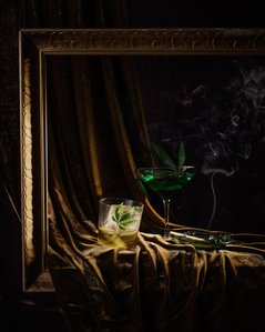 cannabis, cocktails, beverage photography, luxury, tromp l&amp;amp;amp;#x27;oeil, canna, infused cocktails