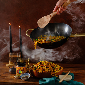 lunar new year, still life, commercial food photography, stir fry noodles