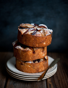 stack of plum cakes