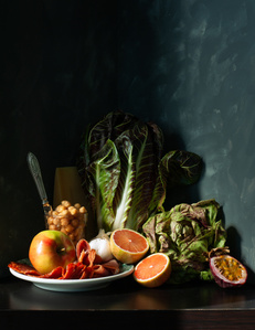 still life of Italian chopped salad