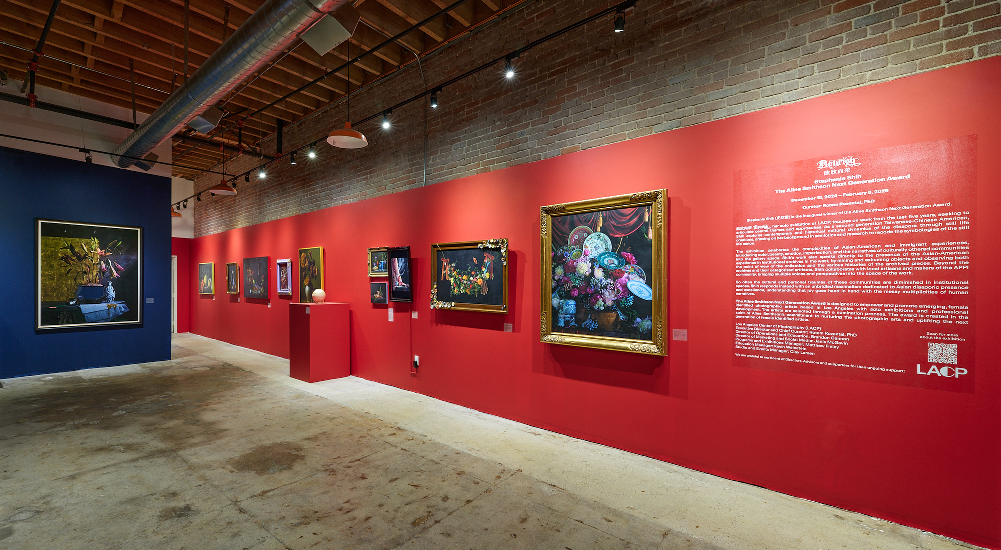 Installation view from "FLOURISH",  solo exhibition by Stephanie Shih at Los Angeles Center of Photography, Los Angeles, CA.
