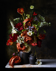 kimchi, still life, stephanie shih, onggi, floral photography