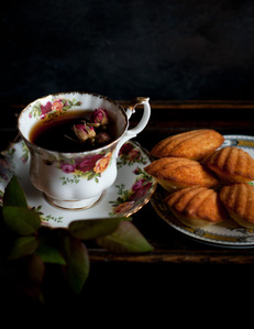 madeleines teacup rose still life