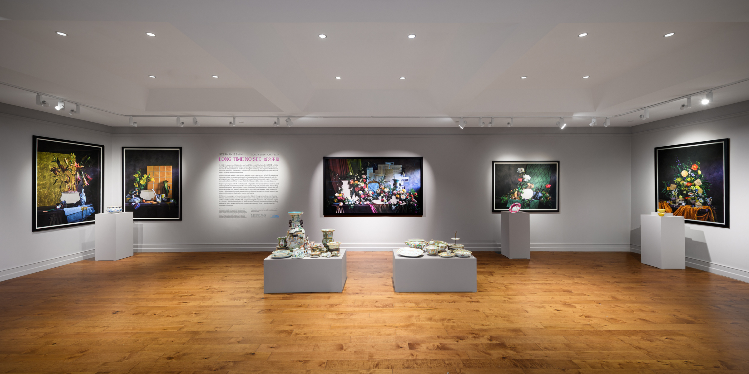 LONG TIME NO SEE exhibition install, Stephanie Shih, Museums at Washington and Lee, Reeves Museum of Ceramics