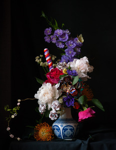 candy flower halloween bouquet still life