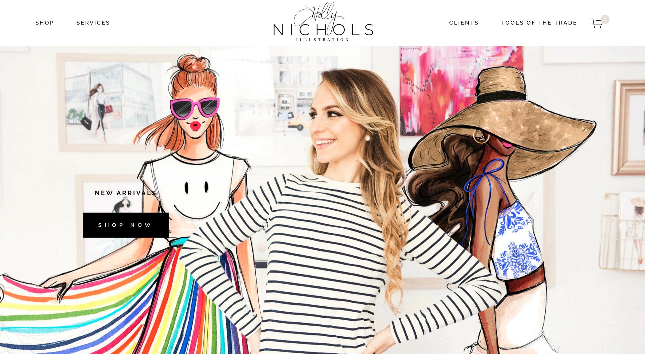 Splash page for Holly Nichols Illustration by Boston commercial photographer Lisa Czech