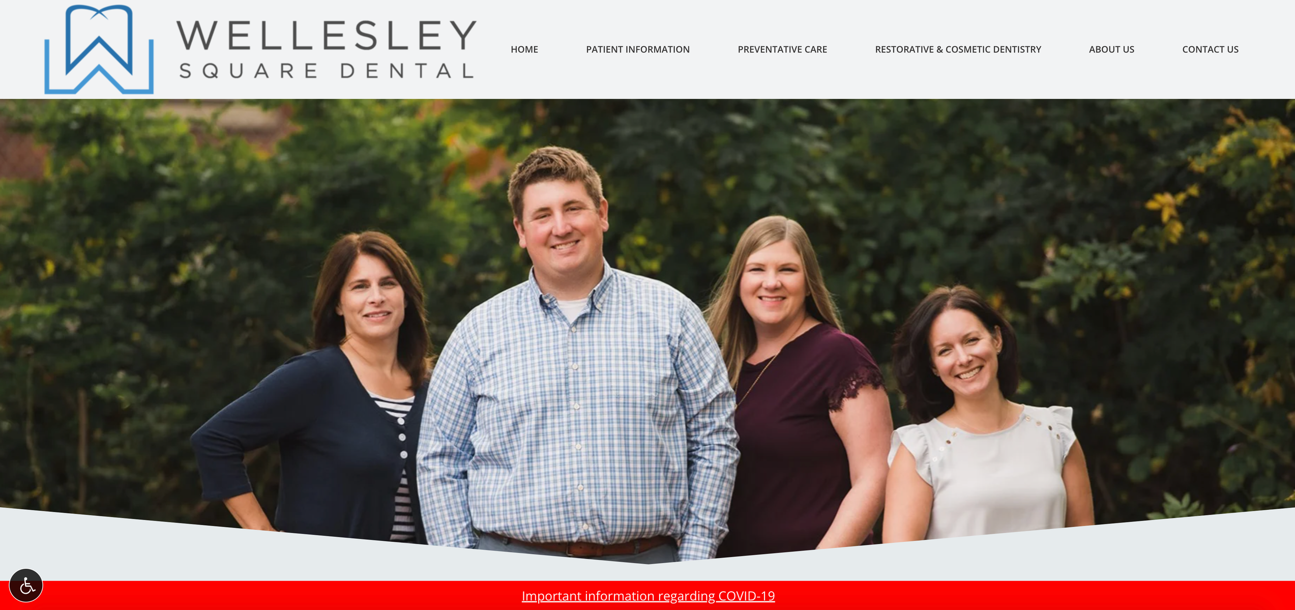 Splash page for Wellesley Square Dental by Boston commercial photographer Lisa Czech