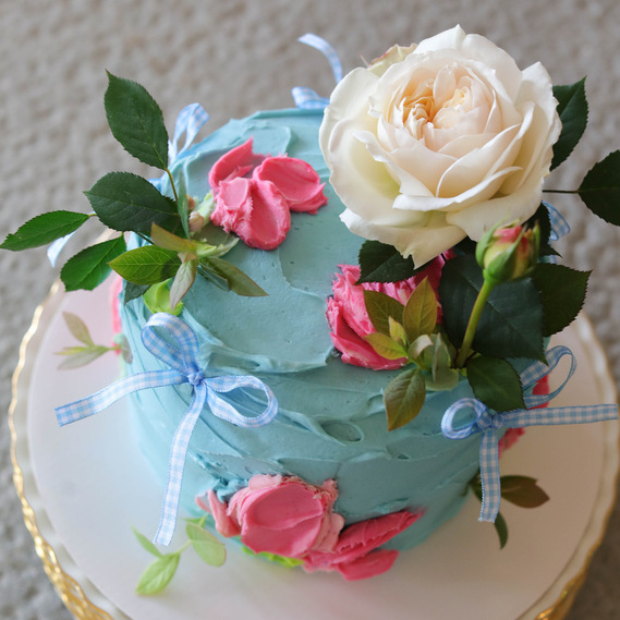 cake with bows, flower cake