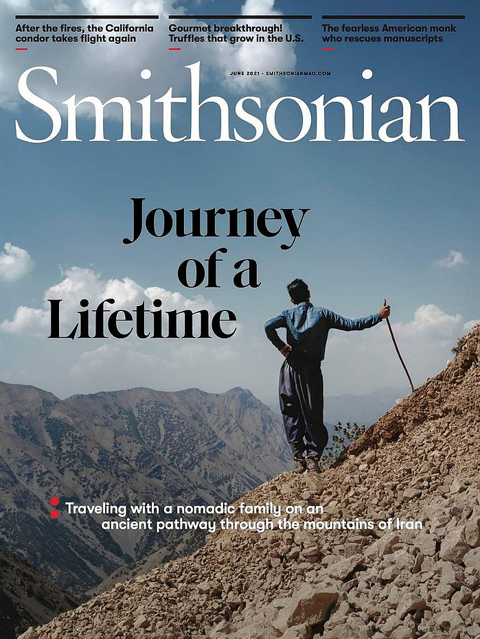 Emily Garthwaite photographs Bakhtiari nomads in the Zagros mountains of Iran for the cover of Smithsonian Magazine in an article titled Journey of a Lifetime, 2021.