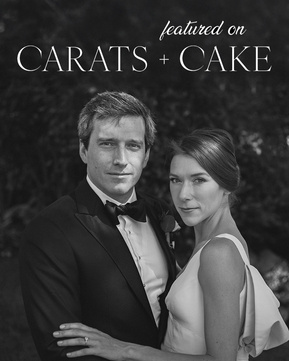Bride and groom captured in an elegant wedding moment, featured on Carats & Cake, photographed by a Connecticut wedding photographer.