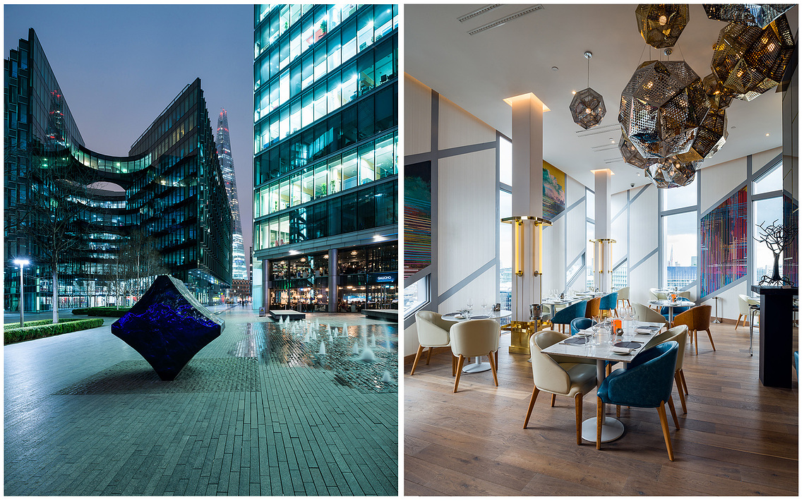 South Wales Architectural Photography in Cardiff, Newport and Swansea. This particular image is a collage of two pictures taken for Architectural Firms. Air conditioning photography for a large Hotel and More London