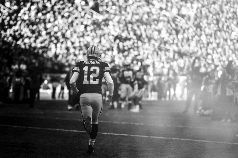 This is an image of Green Bay Packers quarterback Aaron Rodgers shot by Evan Siegle.