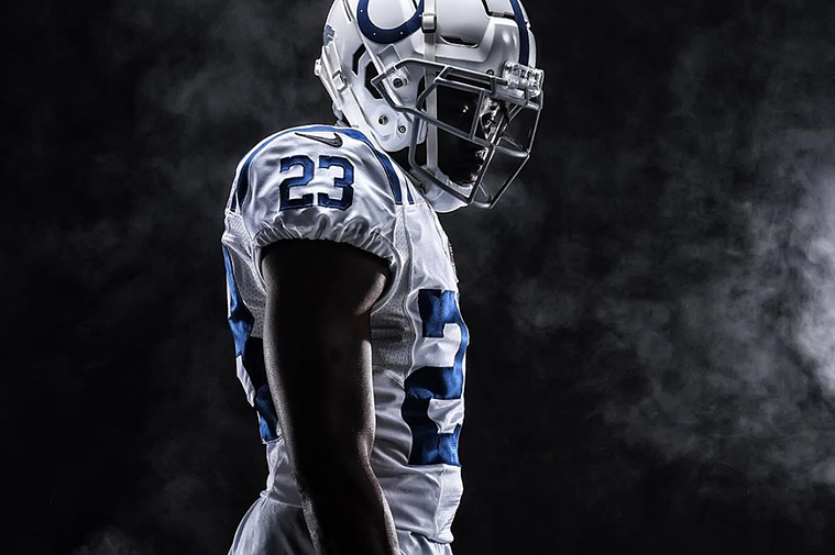 This is a studio portrait shot by Indianapolis Colts team photographer Matt Bowen.