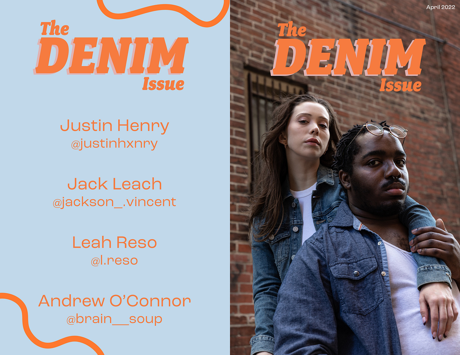 All work was done between a group collaboration for University of the Arts' Fashion class. All artists presented are Justin Henry, Jackson Leach, Leah Reso, & Andrew O'Connor.
