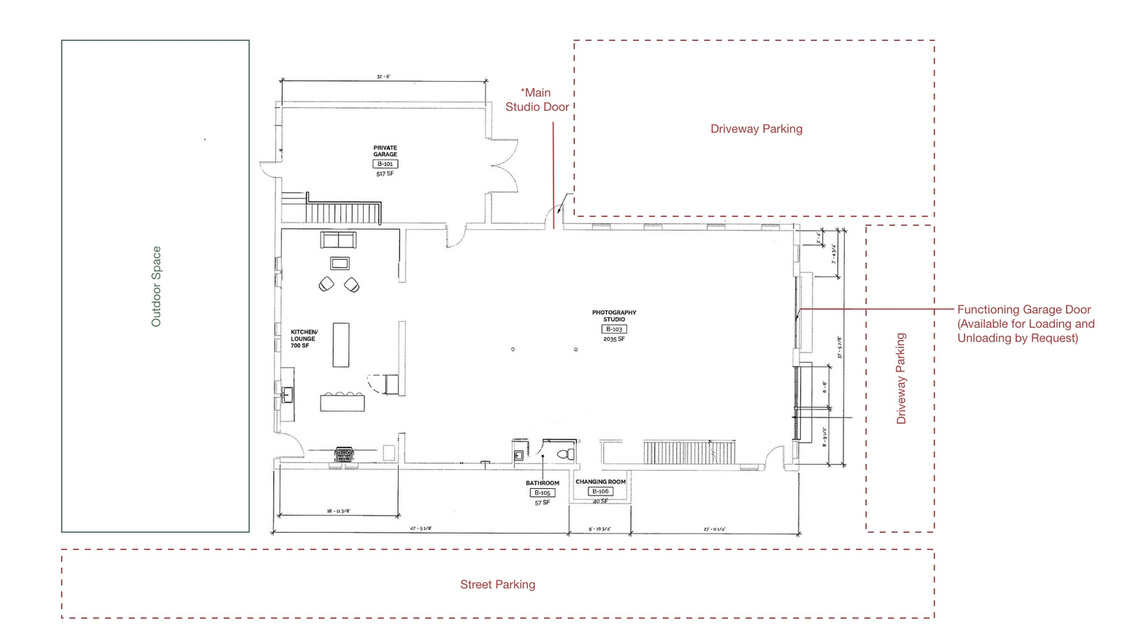 Architectural Plan of Rental space and Photography Studio