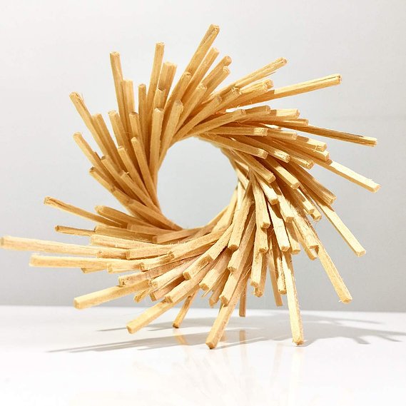 australian installation artist, parametric sculpture, timber helical spiral sculpture, artist Melissa carey, spiral sculpture, timber spiral art, wood spiral art, Australian contemporary artist, Strand ephemera 2019, sculpture festival art