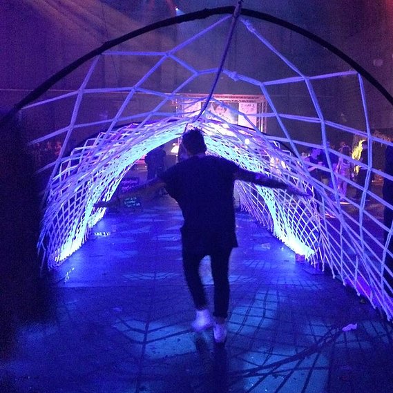 Sydney macramé art Installation, light art installation, glowing tunnel, festival art installation, Artist Melissa carey, the artistry festival, day of the dead festival 2015