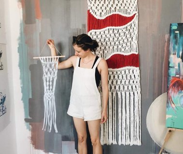 Macrame, macrame workshop, macrame weaving, macrame class, workshop, craft workshop, art studio, crafty skills, craft, art workshop, sydney, alexandria, artist melissa carey, birthdays, classy hen's nights, hens, fun night, corporate events